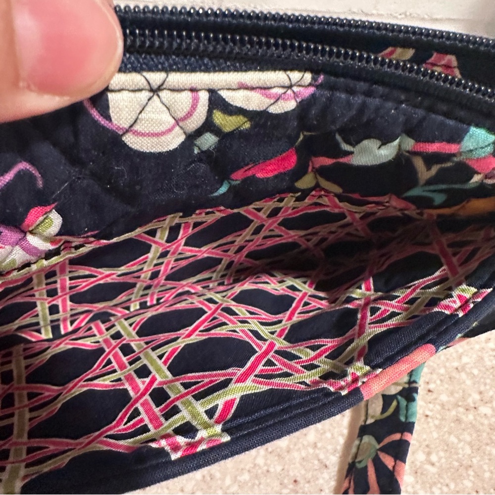 Vera Bradley Little Hipster Crossbody Bag in Navy Floral Retired Pattern Ribbons - Picture 8 of 15